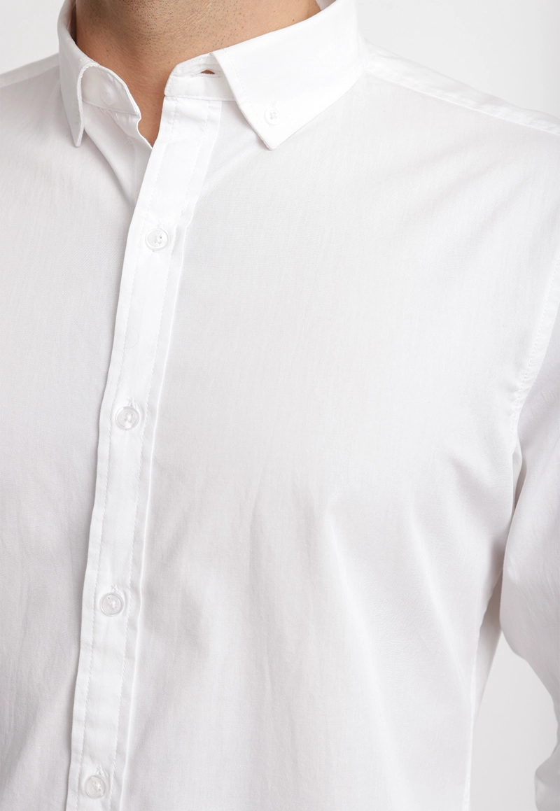 CAMISA LISA ALGODON BASILIO BLANCO - 3