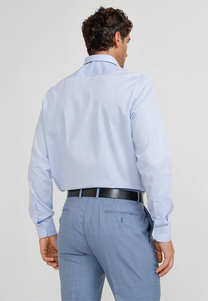 CAMISA HOMBRE FORMAL ALGODON ANIVERSARIO CELESTE - 2