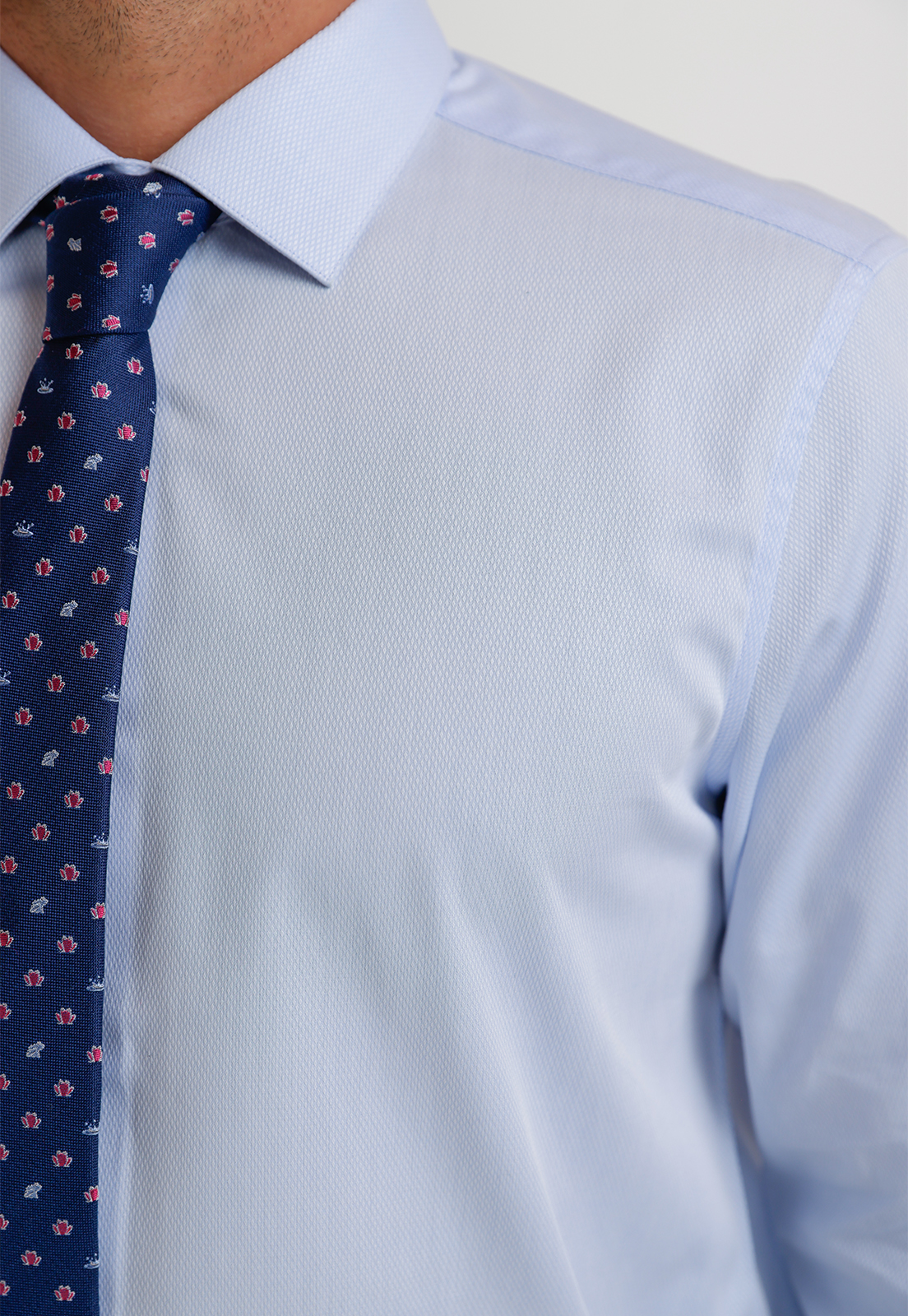CAMISA HOMBRE FORMAL ALGODON ANIVERSARIO CELESTE - 3