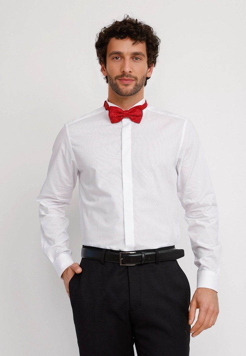 CAMISA HOMBRE FORMAL 100% ALGODON LUXURY BLANCO - 1