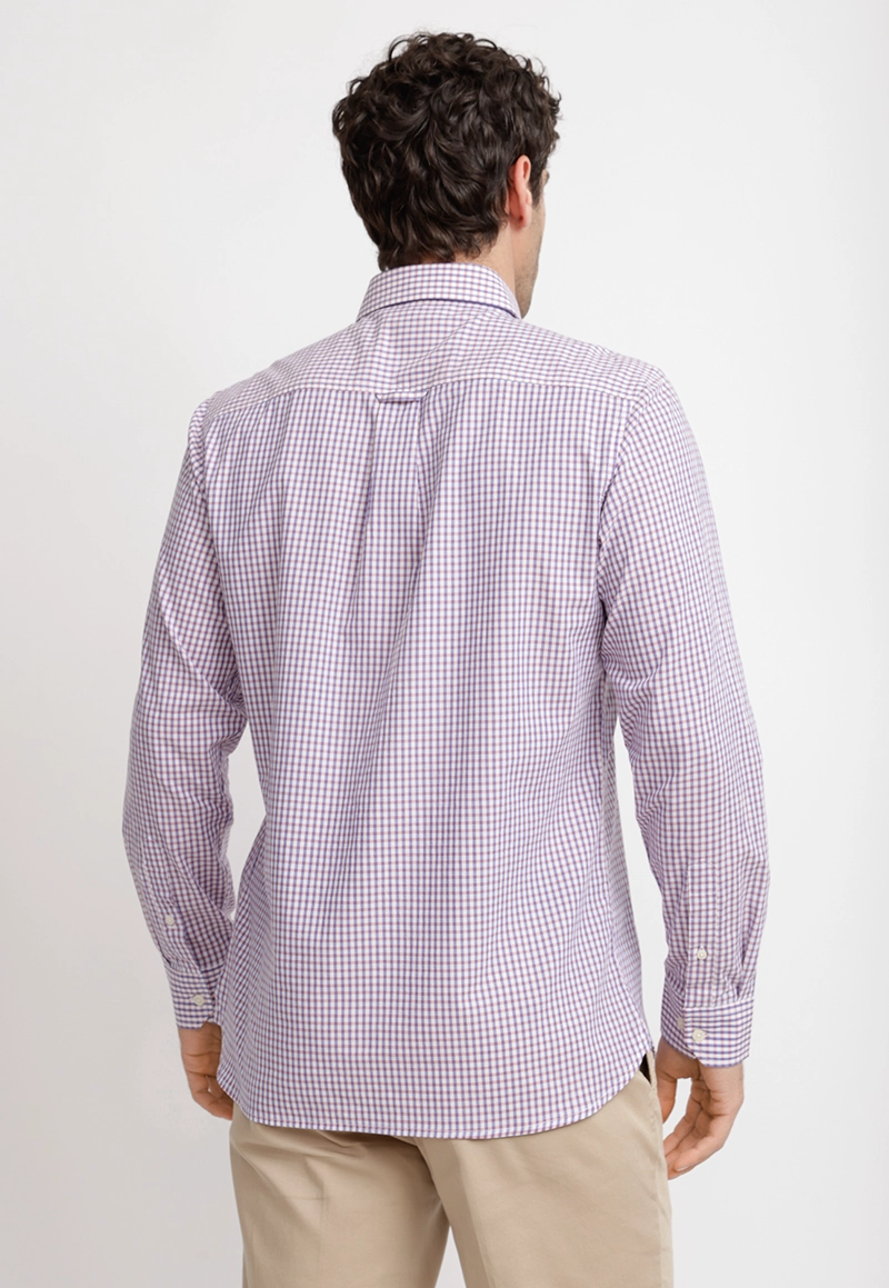 CAMISA CUADROS ALGODON BAUDILIO CORAL - 2