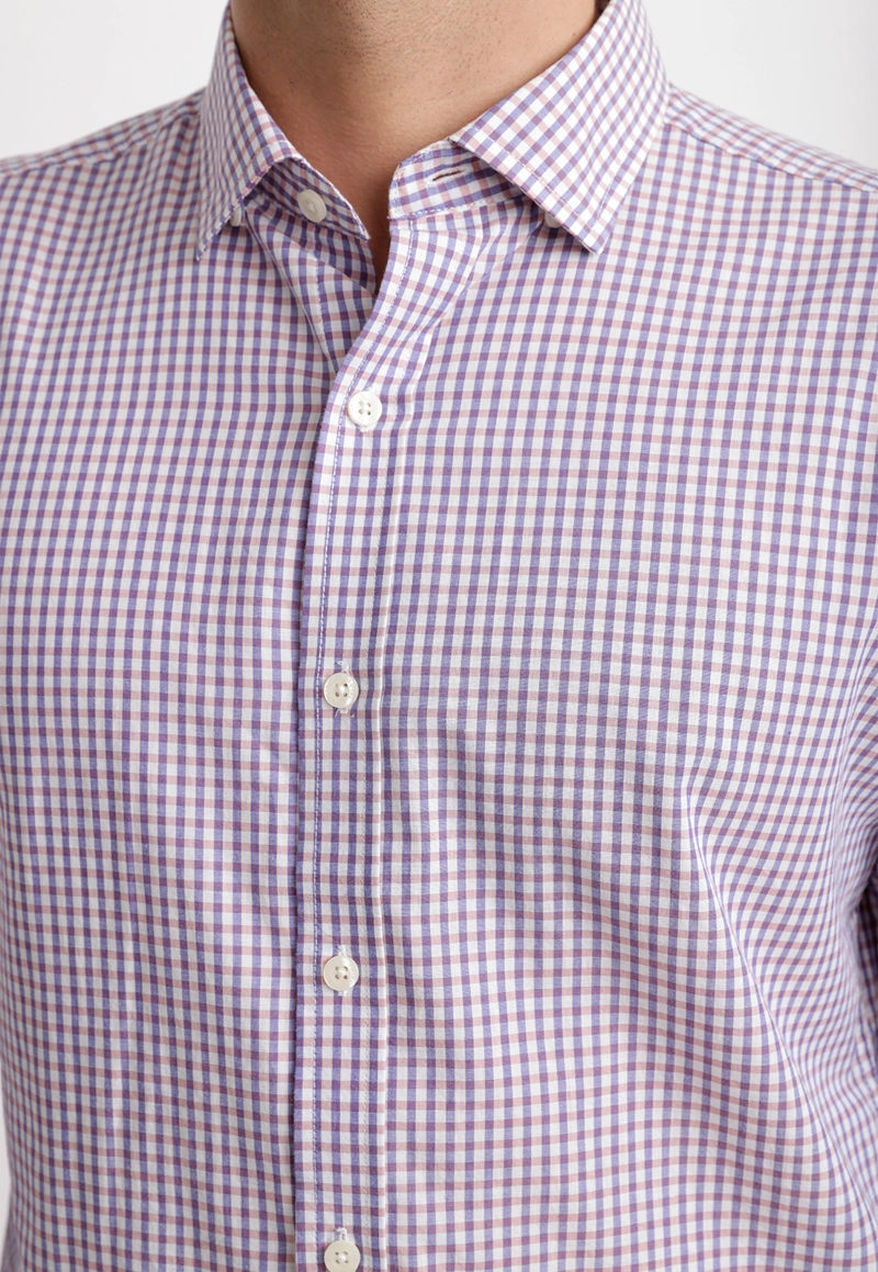 CAMISA CUADROS ALGODON BAUDILIO CORAL - 3