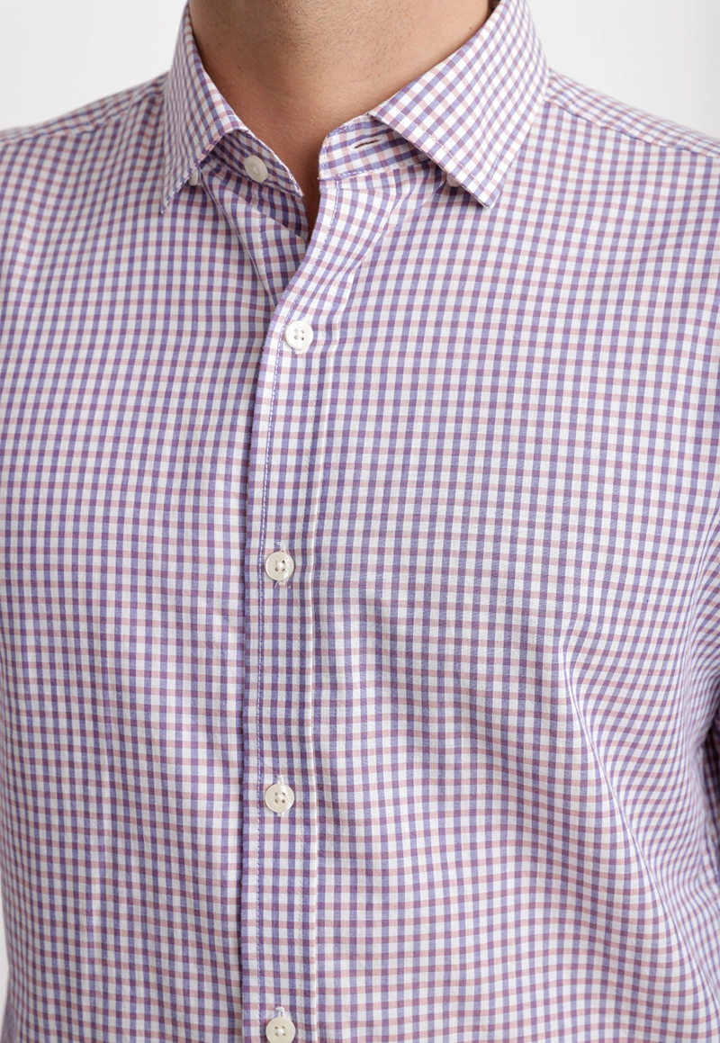 CAMISA CUADROS ALGODON BAUDILIO CORAL - 3