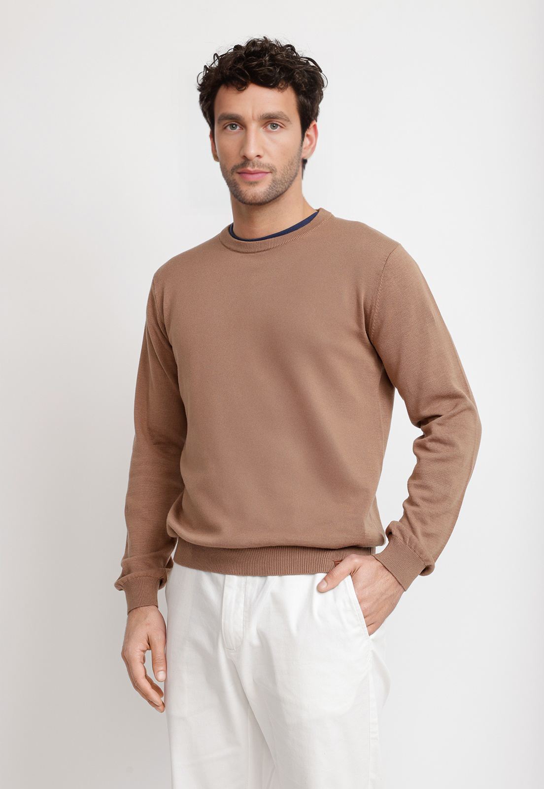 SWEATER CUELLO C ALGODON PHELPS CAFE - 1