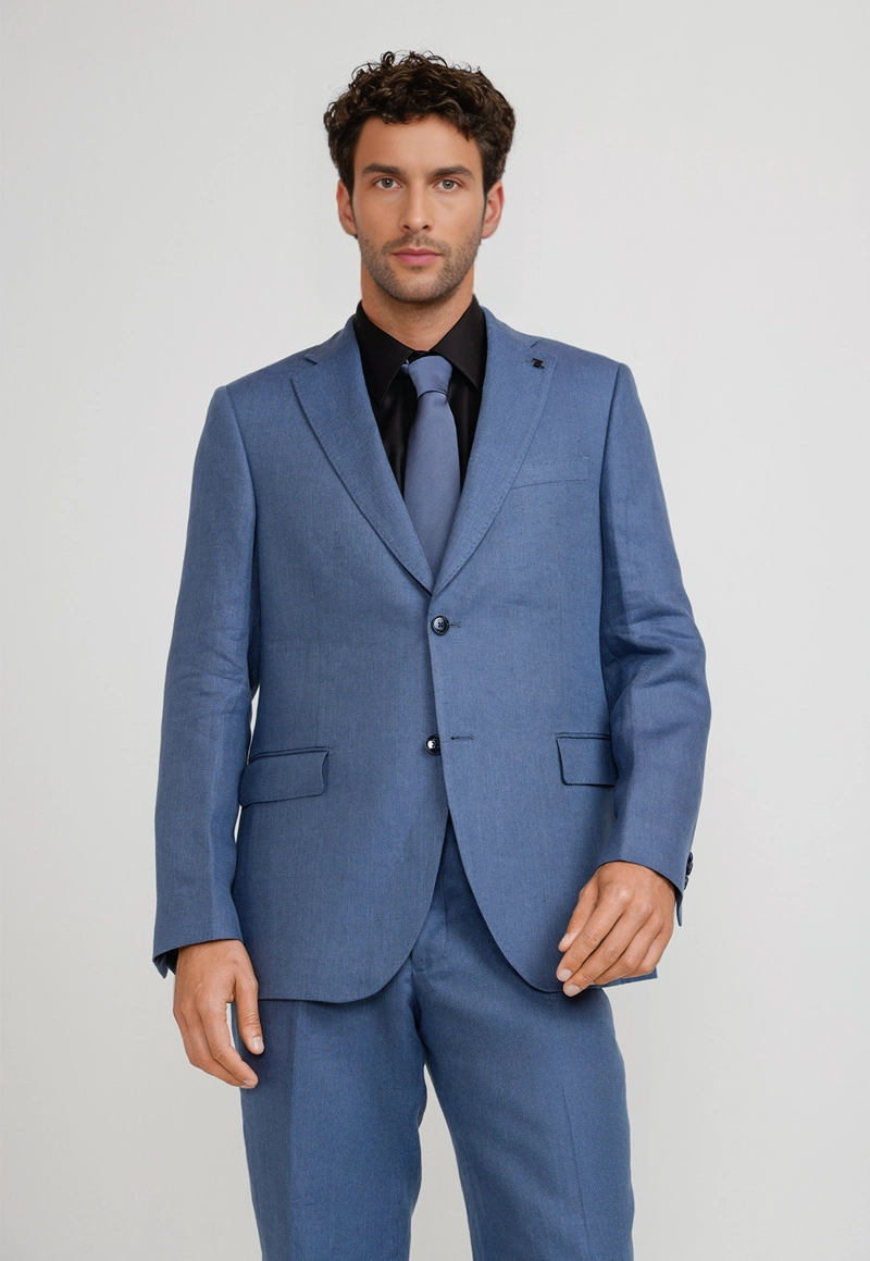 CHAQUETA HOMBRE FORMAL LINO MIX&COLOR AZUL - 1