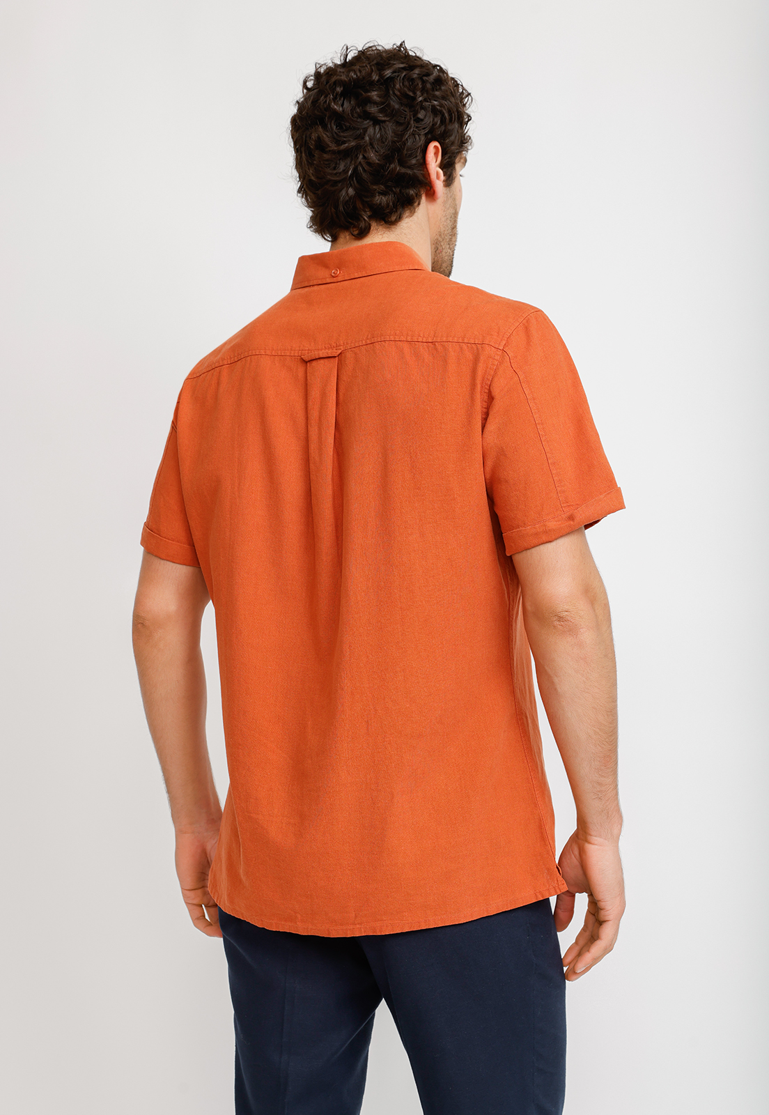 CAMISA LINO ALGODON BORIS NARANJO - 2