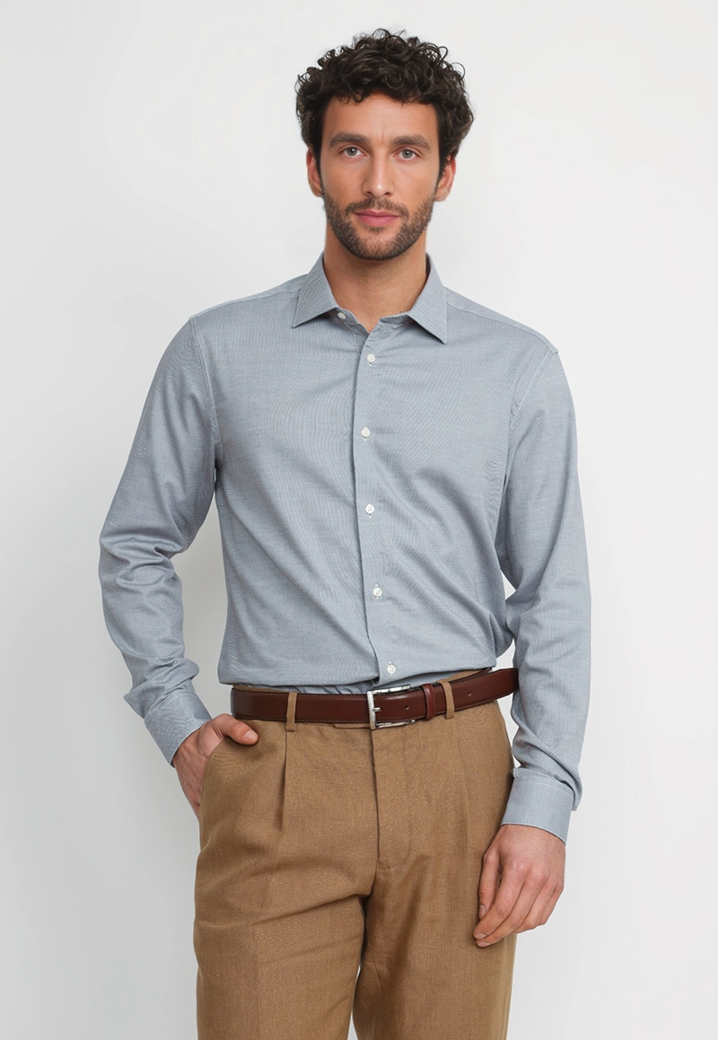 CAMISA HOMBRE FORMAL ALGODON DYNAMIC GRIS - 1