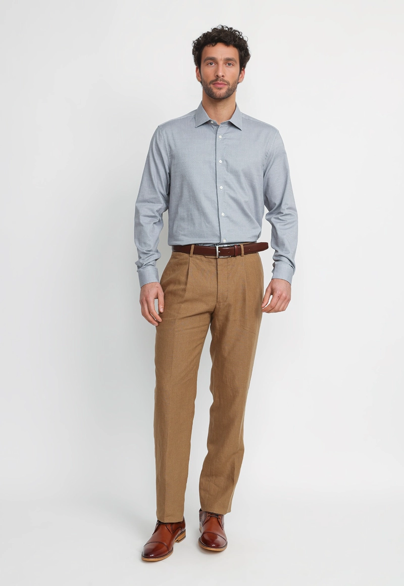 CAMISA HOMBRE FORMAL ALGODON DYNAMIC GRIS - 4