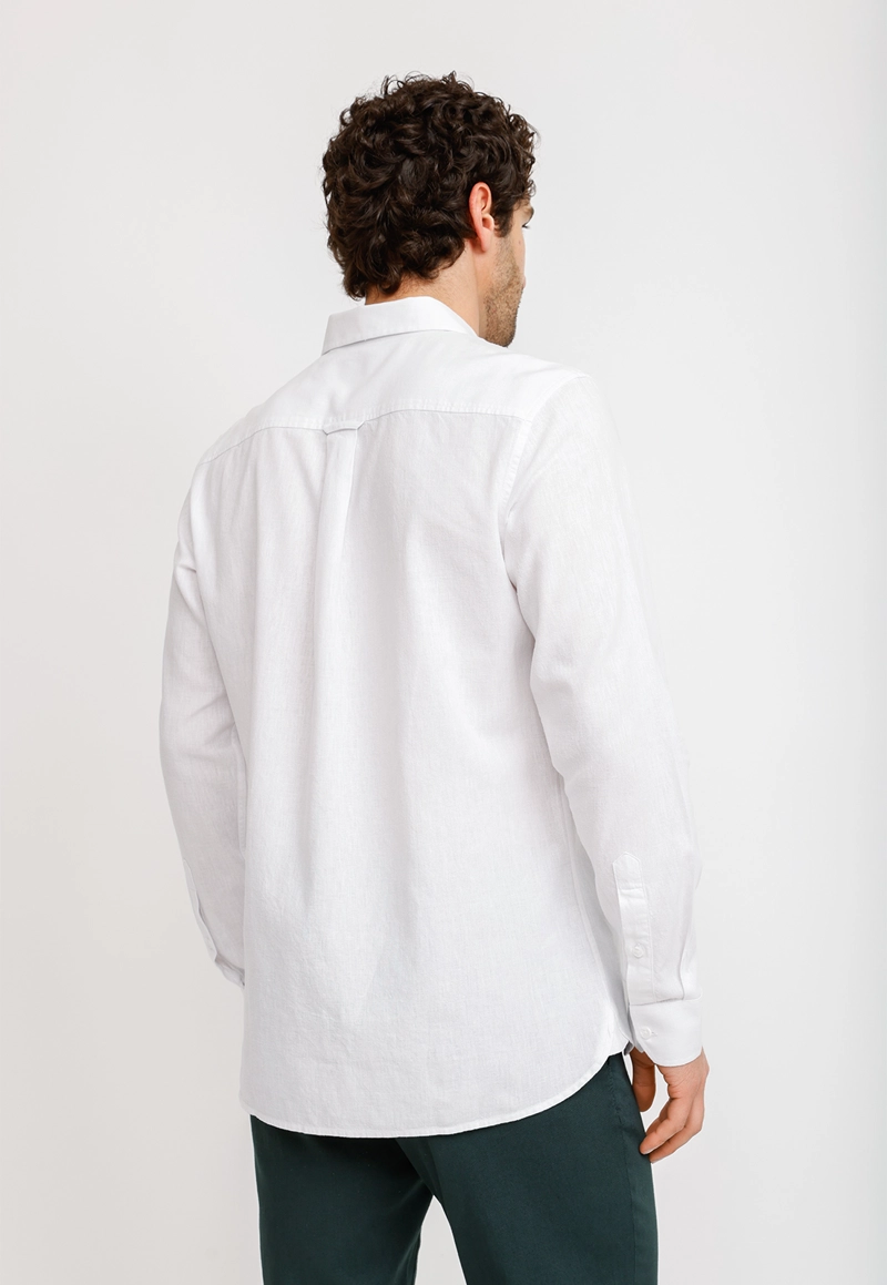 CAMISA LINO ALGODON BRAULIO BLANCO - 5