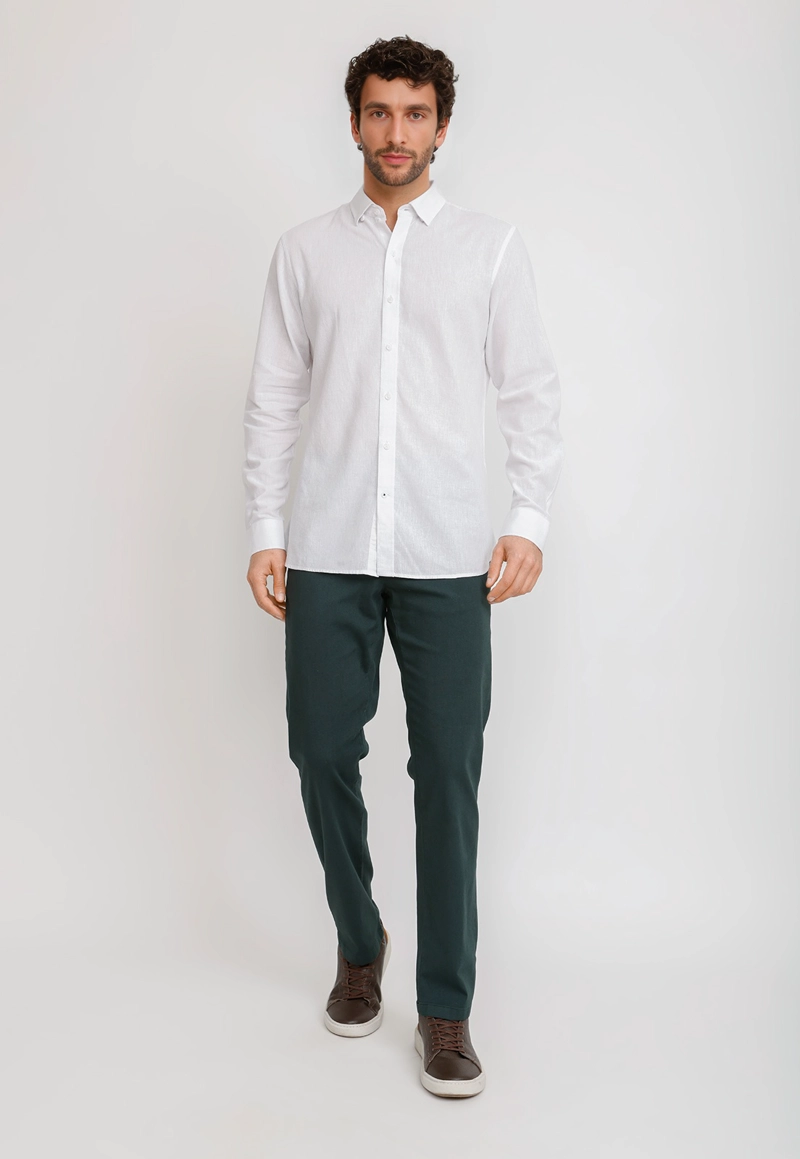 CAMISA LINO ALGODON BRAULIO BLANCO - 6
