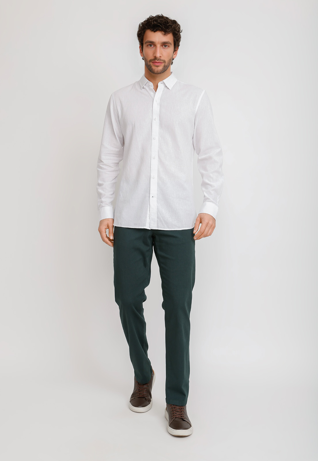 CAMISA LINO ALGODON BRAULIO BLANCO - 8