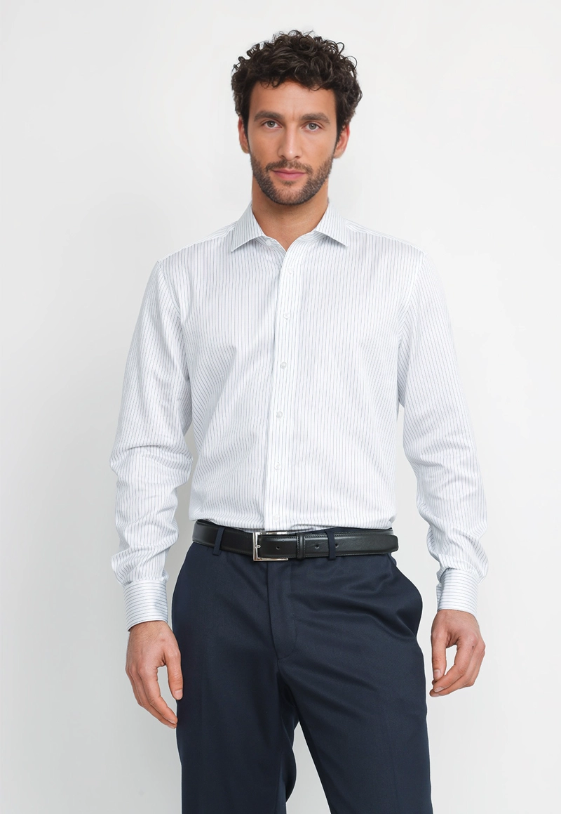 CAMISA HOMBRE FORMAL ALGODON NON IRON AZUL - 1
