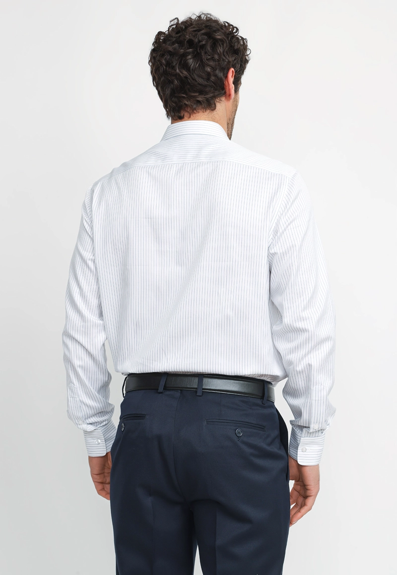 CAMISA HOMBRE FORMAL ALGODON NON IRON AZUL - 2