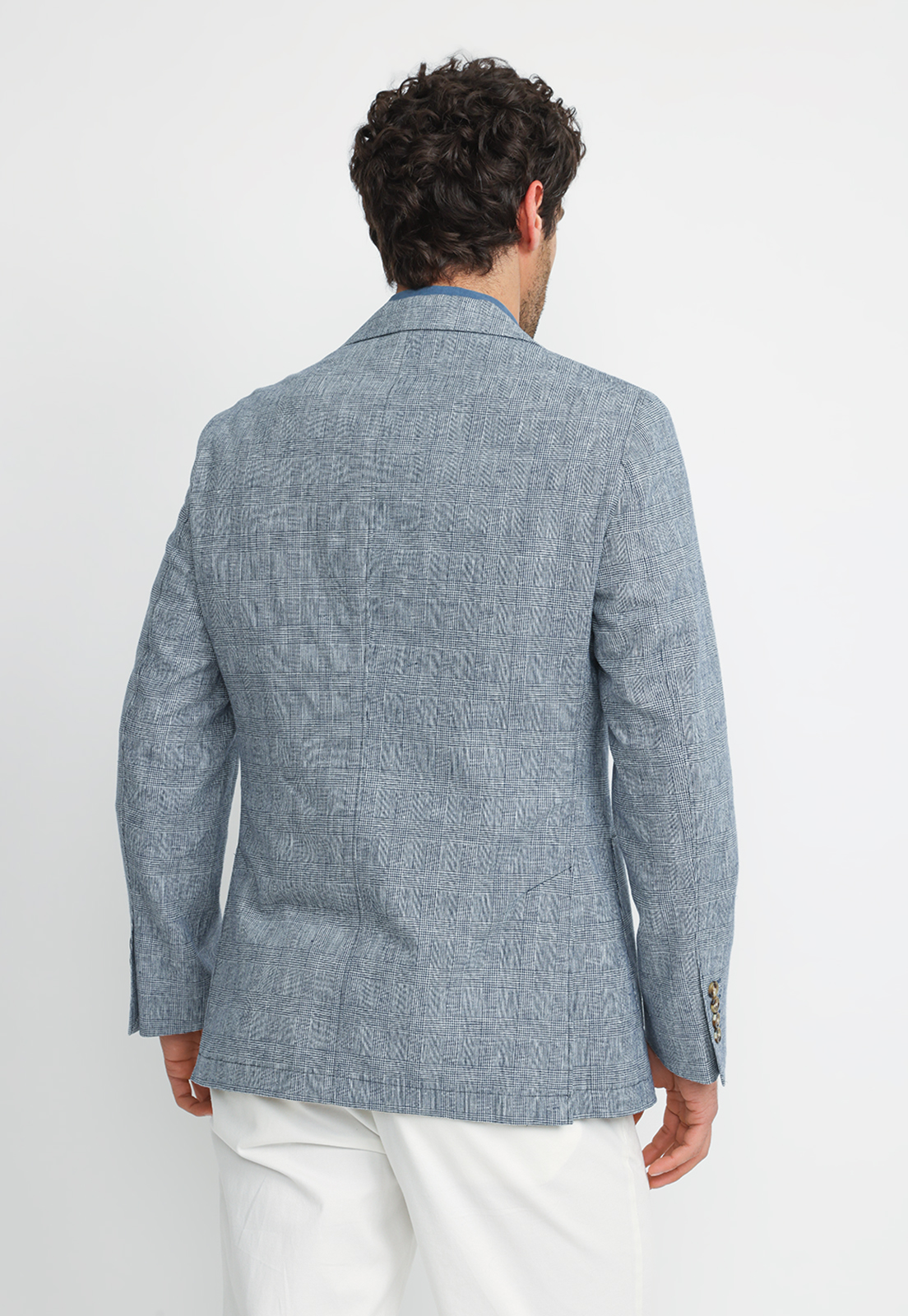 CHAQUETA HOMBRE LINO ALGODON CADEN AZUL MARINO - 2