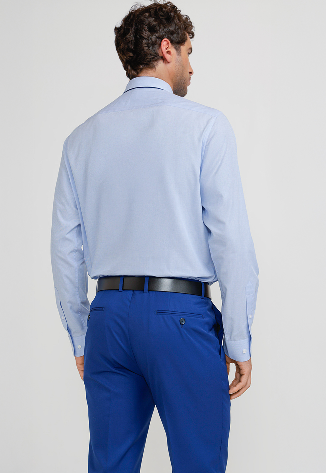 CAMISA HOMBRE FORMAL ALGODON CLASSIC CELESTE - 2