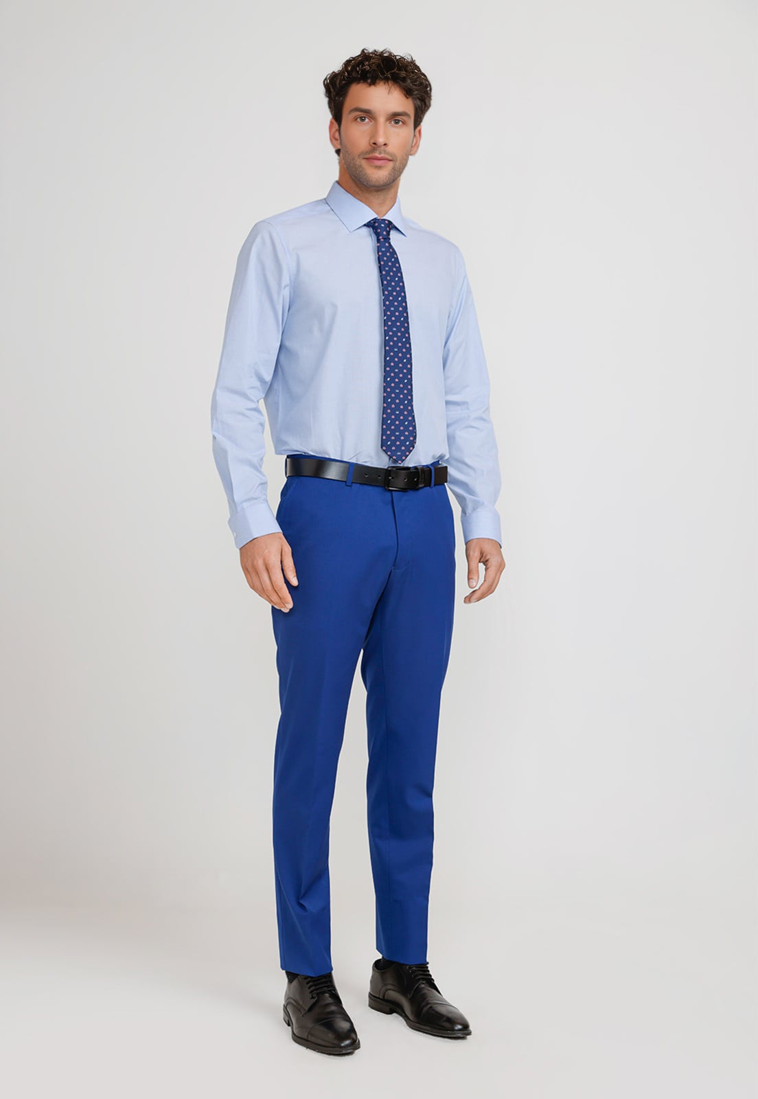 CAMISA HOMBRE FORMAL ALGODON CLASSIC CELESTE - 3