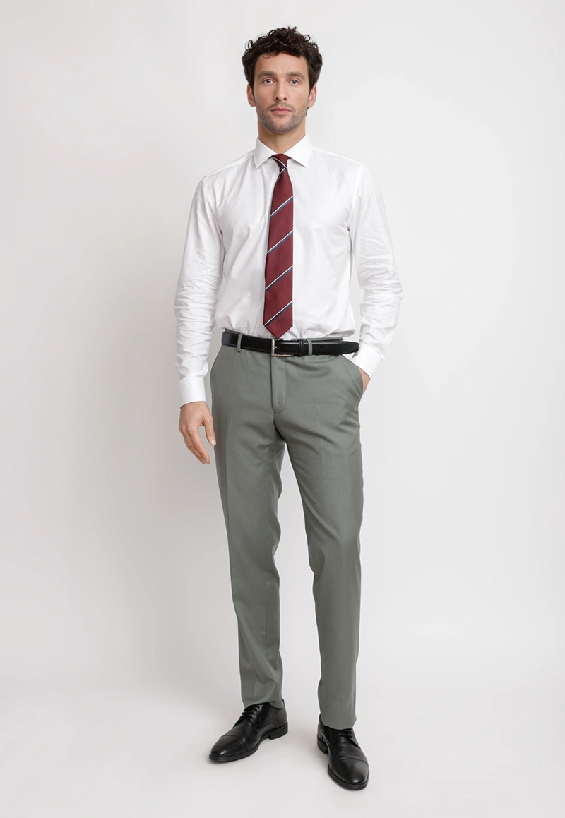 PANTALON HOMBRE FORMAL LANA S100'S MIX&COLOR VERDE - 4