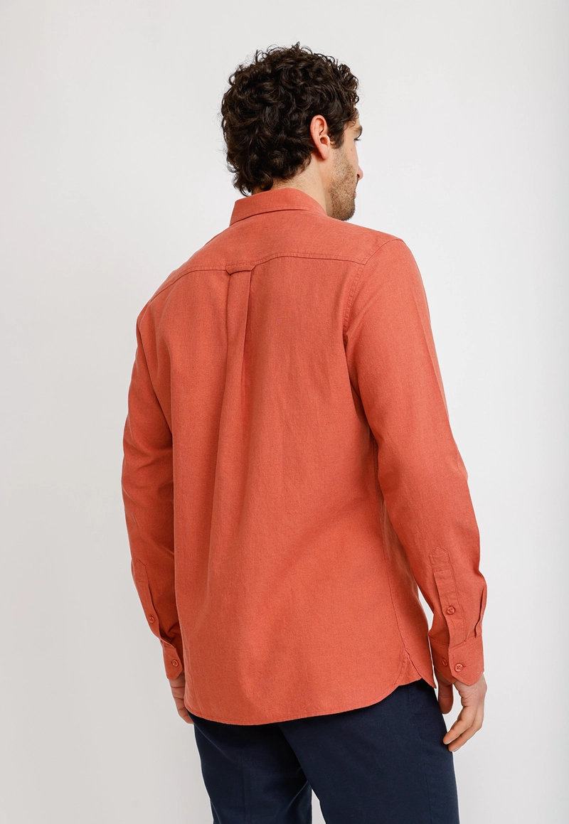 CAMISA LINO ALGODON BRAULIO NARANJO - 2
