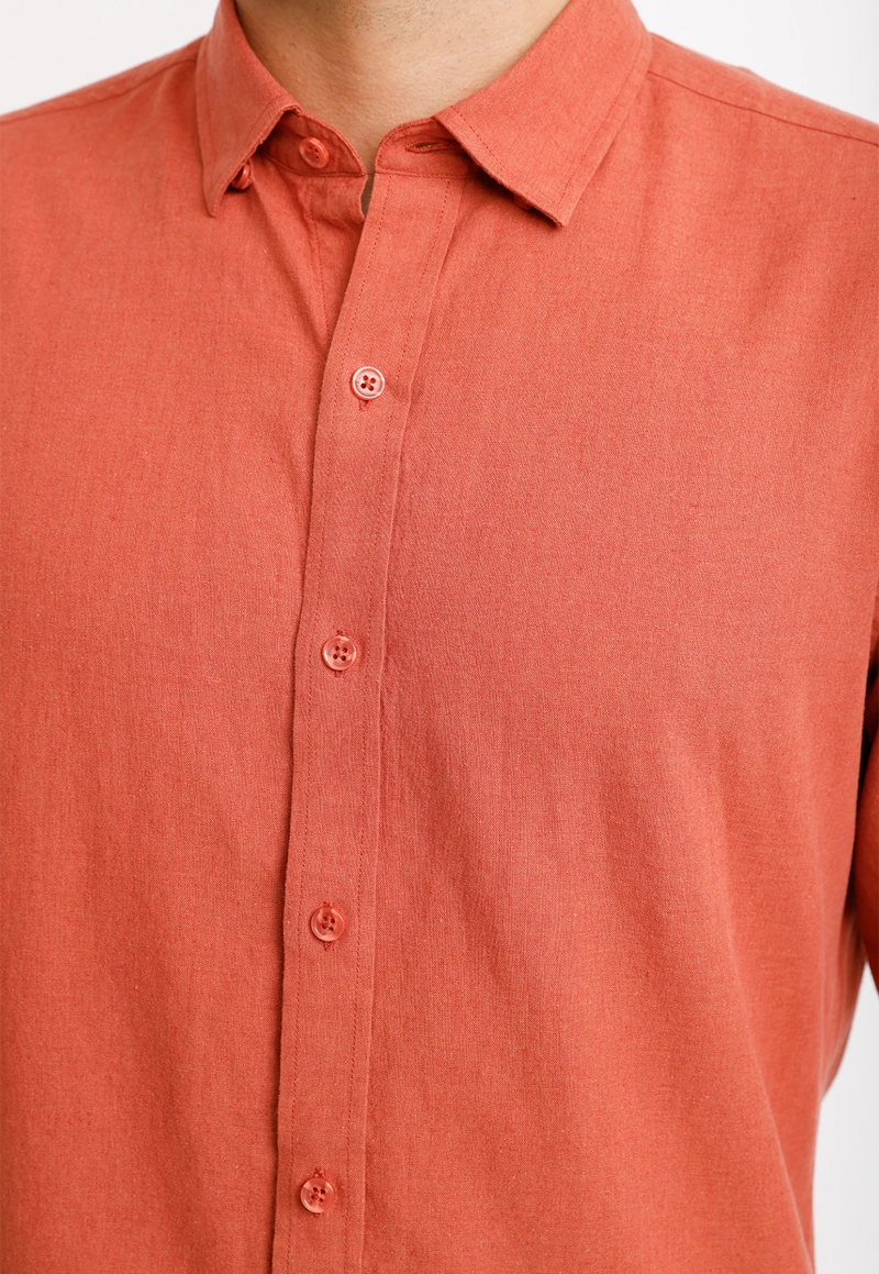CAMISA LINO ALGODON BRAULIO NARANJO - 3