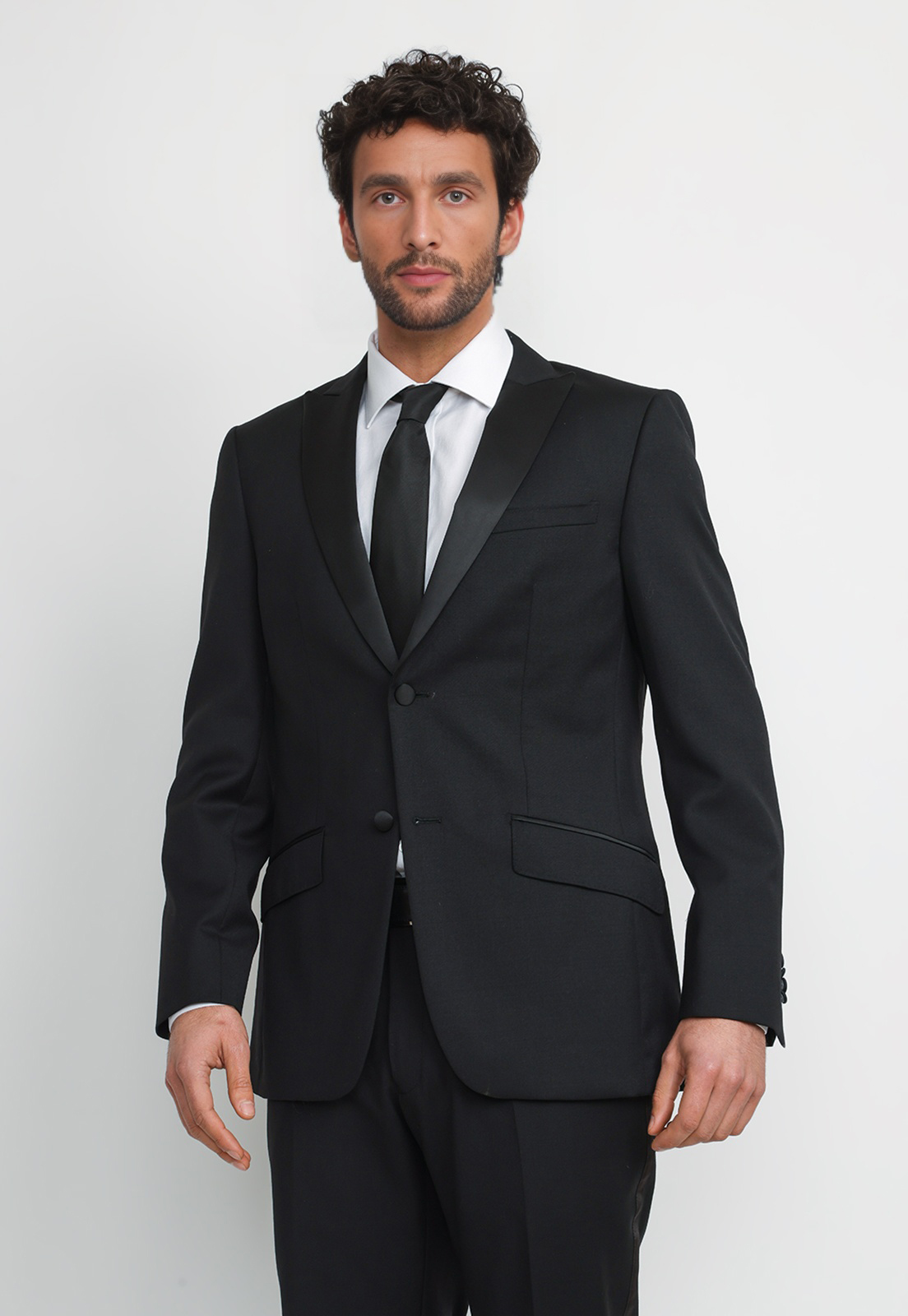 CHAQUETA HOMBRE FORMAL LANA S100'S SMOKING NEGRO - 1