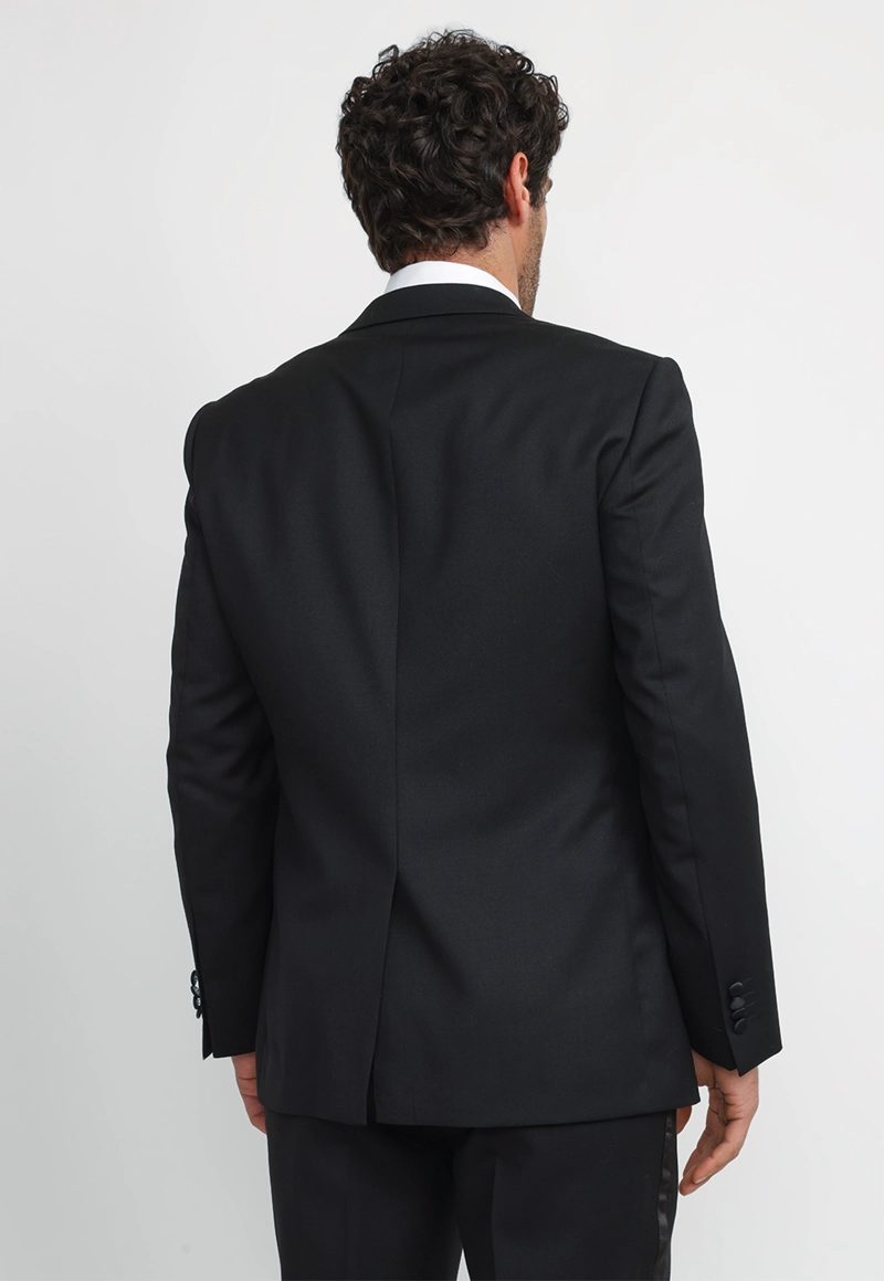 CHAQUETA HOMBRE FORMAL LANA S100'S SMOKING NEGRO - 2