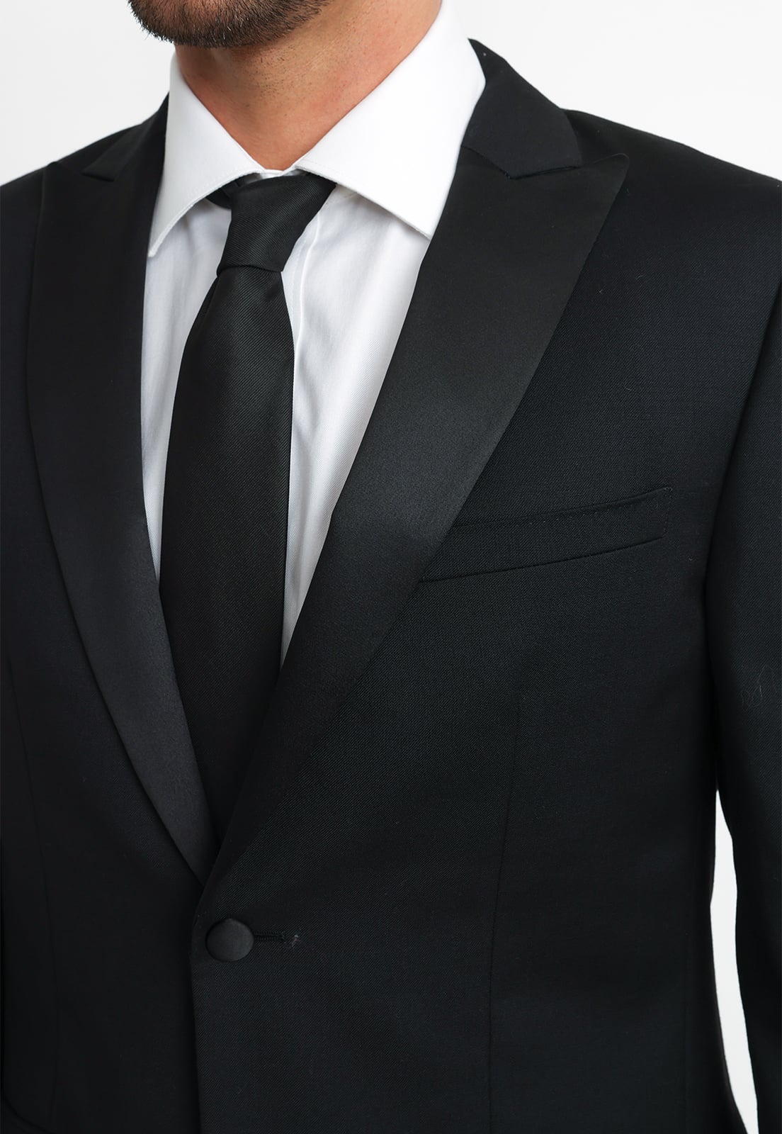 CHAQUETA HOMBRE FORMAL LANA S100'S SMOKING NEGRO - 3