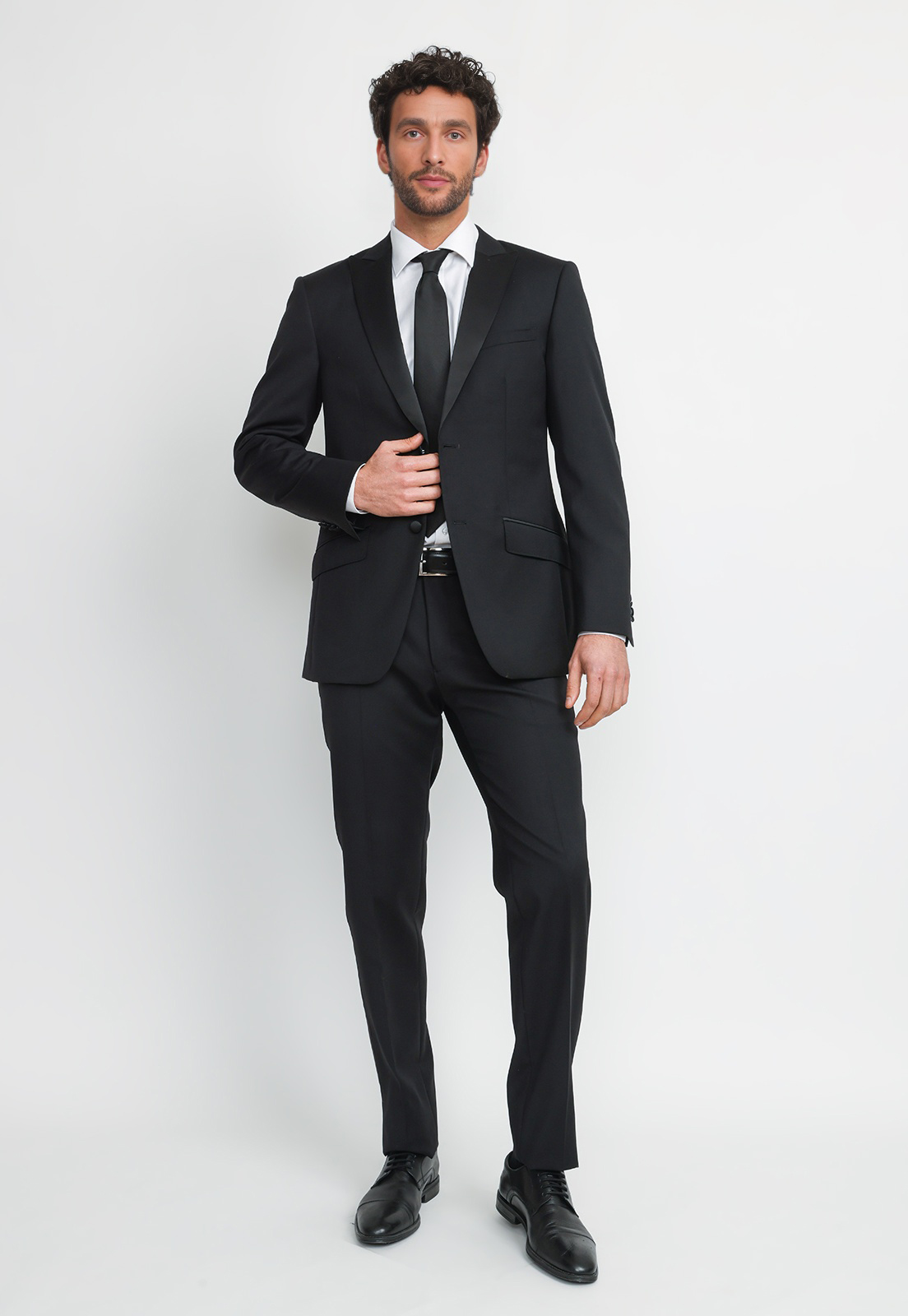 CHAQUETA HOMBRE FORMAL LANA S100'S SMOKING NEGRO - 4