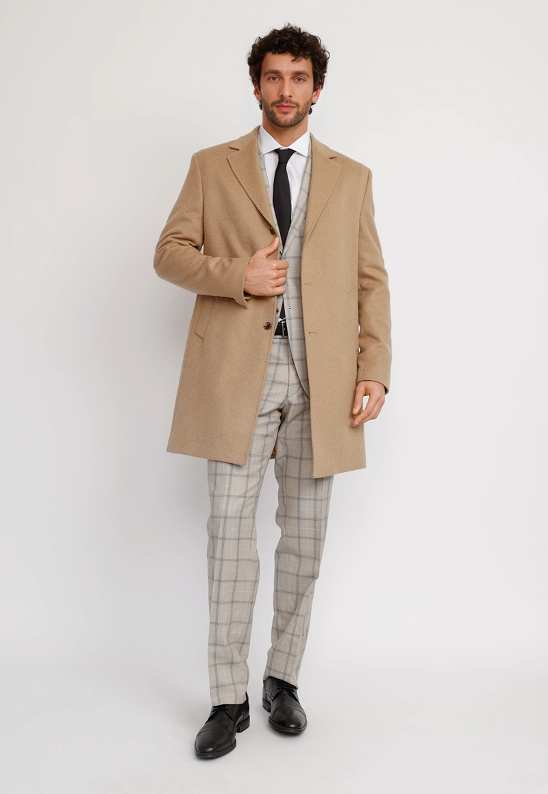 ABRIGO HOMBRE FORMAL VERCELLI VOYAGE CAMEL - 4