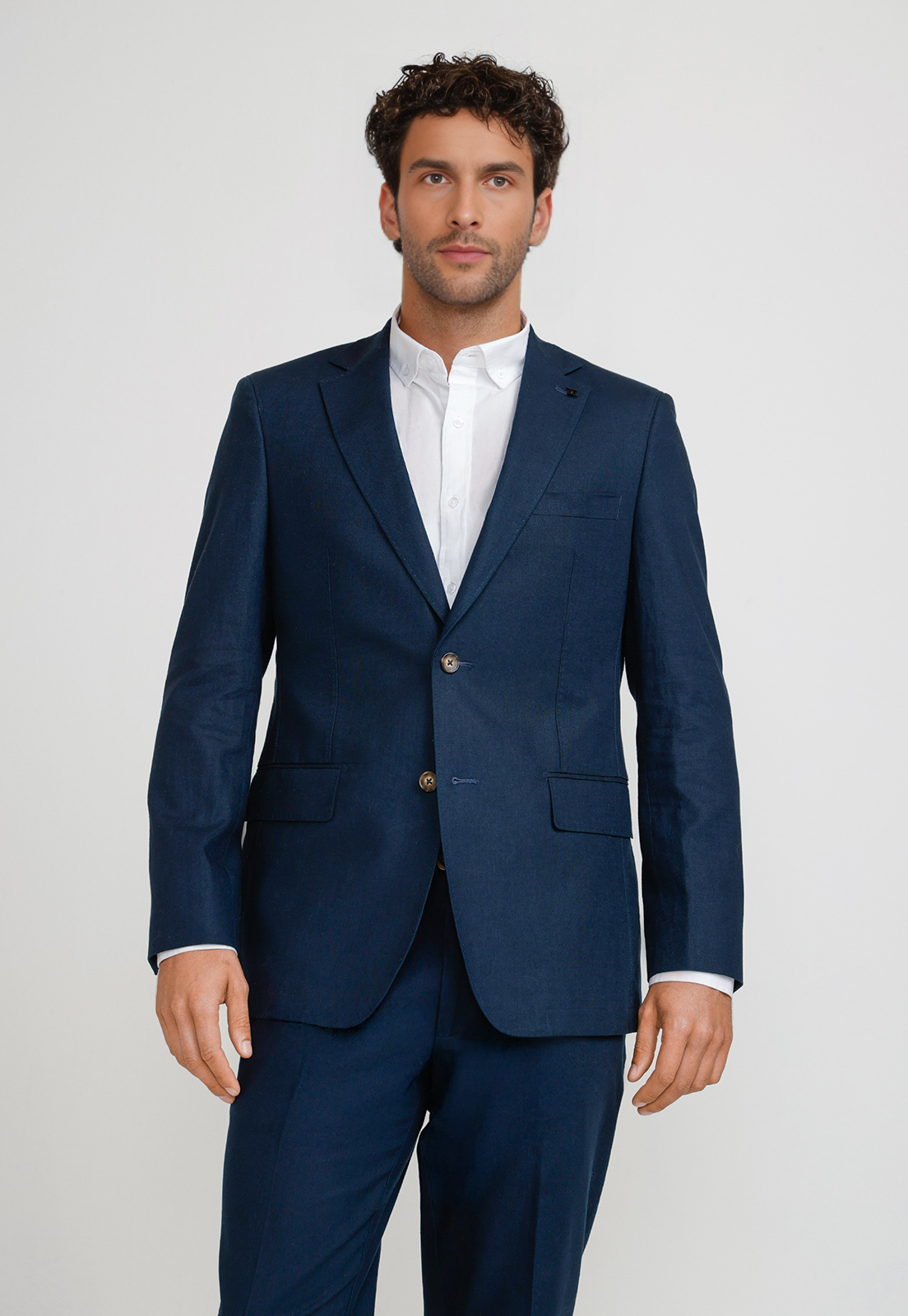 CHAQUETA HOMBRE LINO CESAR AZUL MARINO - 1