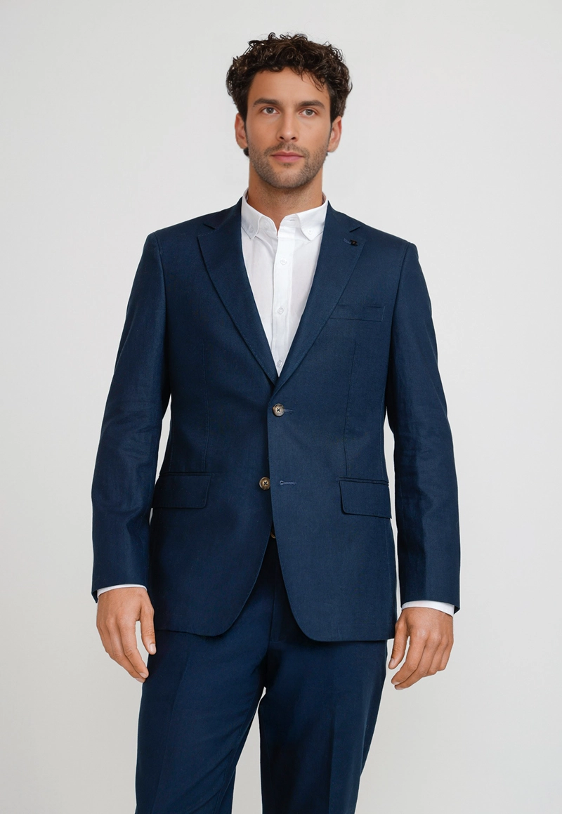 CHAQUETA HOMBRE LINO CESAR AZUL MARINO - 1