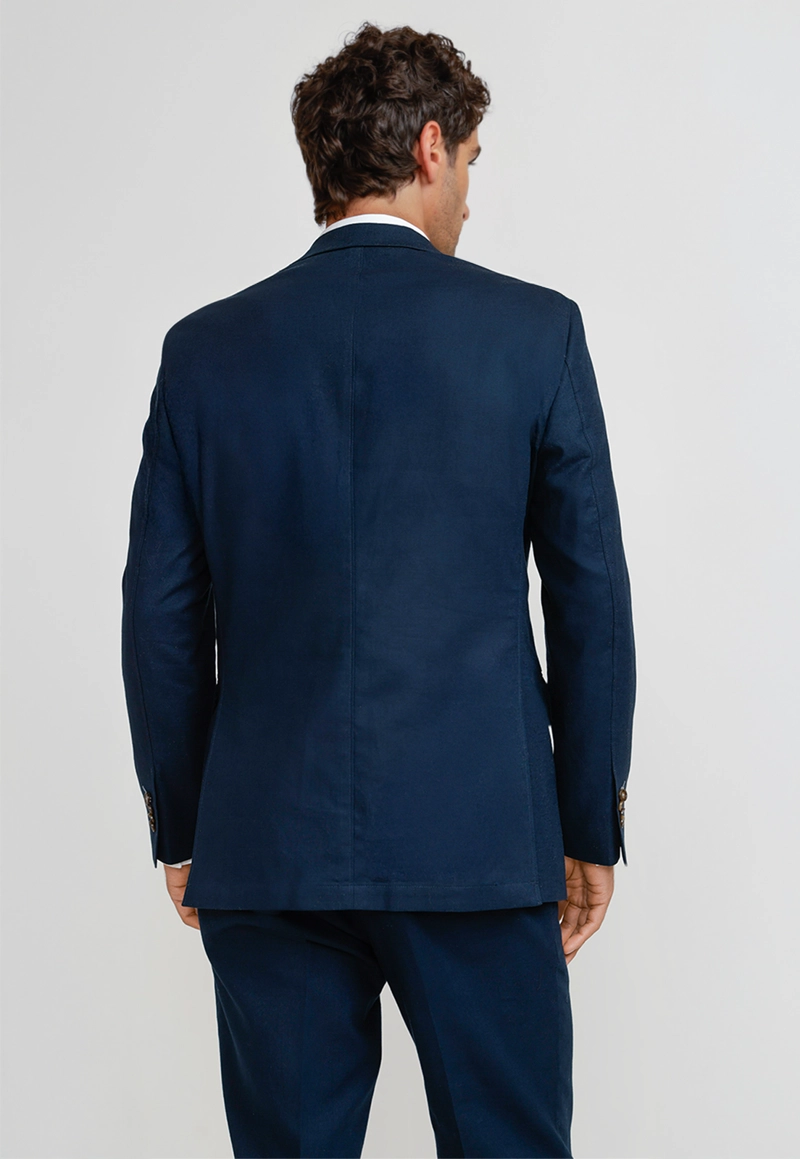 CHAQUETA HOMBRE LINO CESAR AZUL MARINO - 2