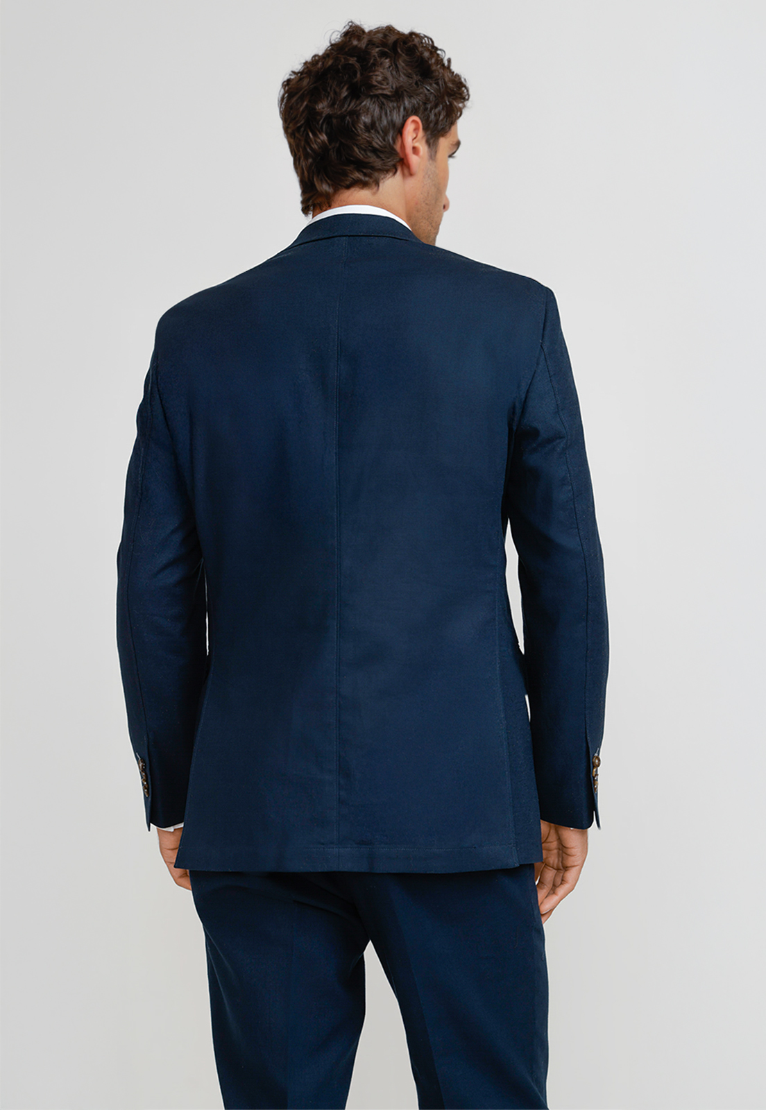 CHAQUETA HOMBRE LINO CESAR AZUL MARINO - 2