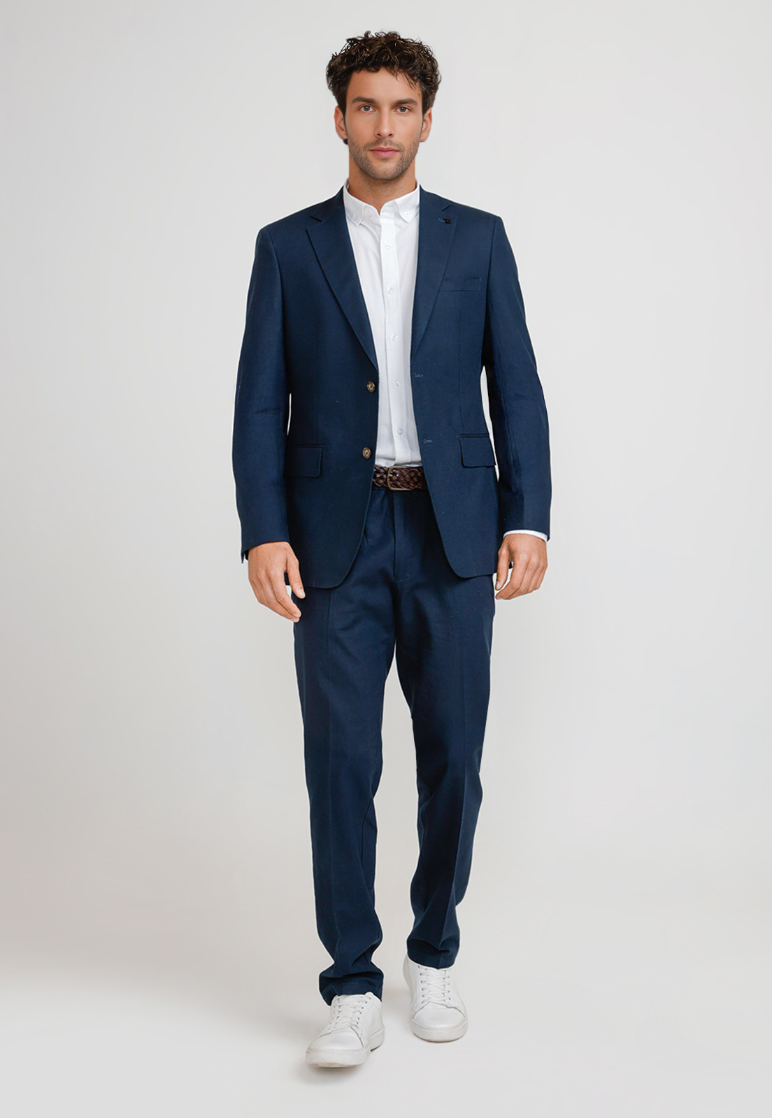 CHAQUETA HOMBRE LINO CESAR AZUL MARINO - 4