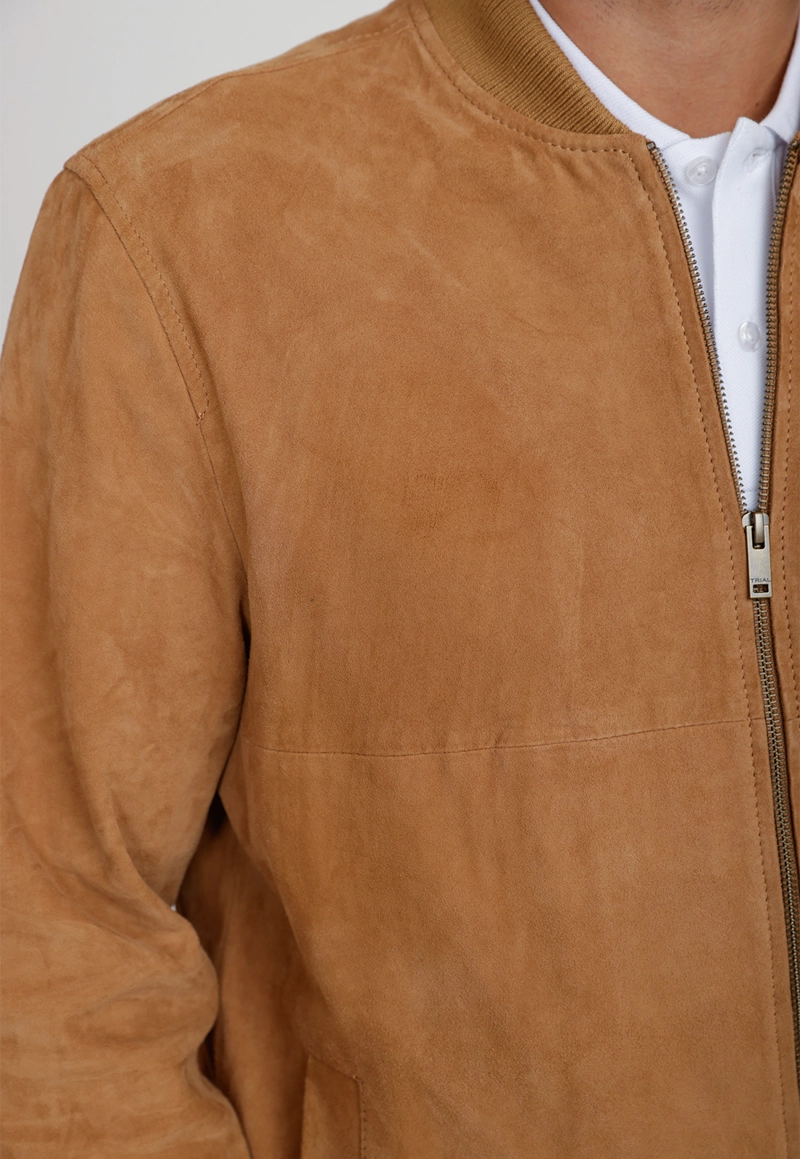 CHAQUETA BOMBER GAMUZA AMARO CAMEL - 3