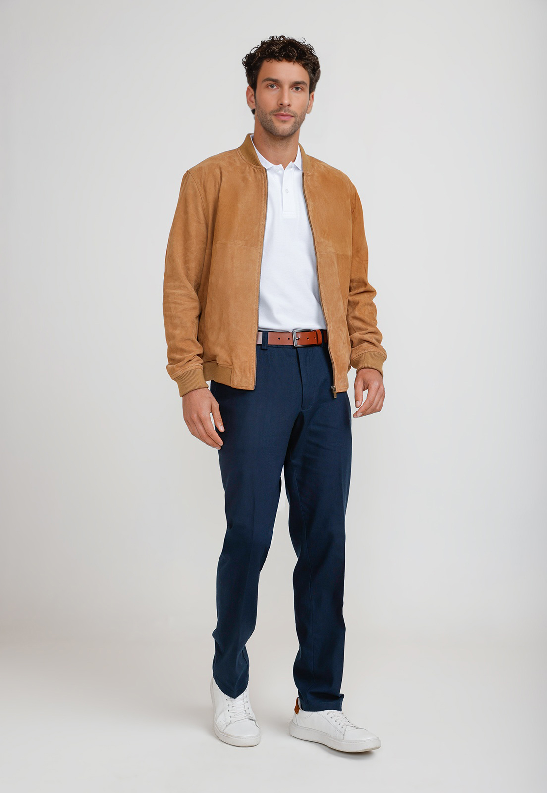 CHAQUETA BOMBER GAMUZA AMARO CAMEL - 4