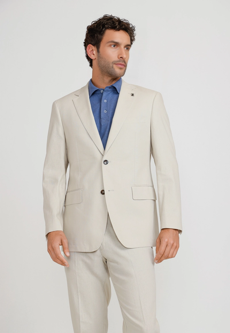 CHAQUETA HOMBRE LINO CESAR CRUDO - 1