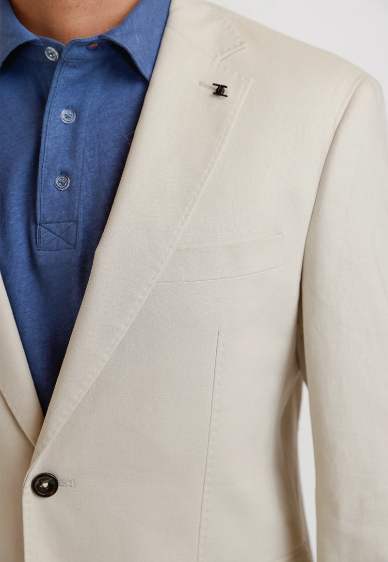 CHAQUETA HOMBRE LINO CESAR CRUDO - 3