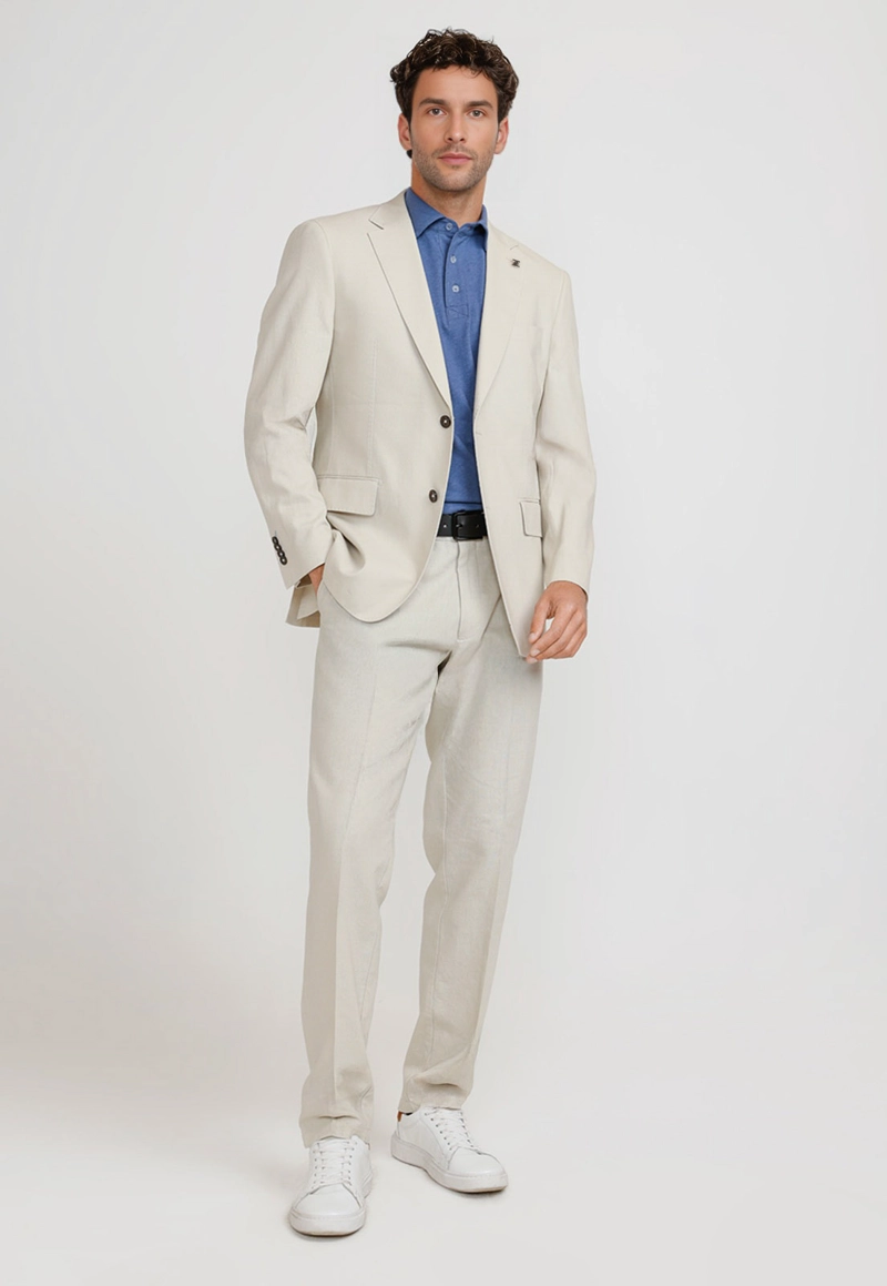 CHAQUETA HOMBRE LINO CESAR CRUDO - 4