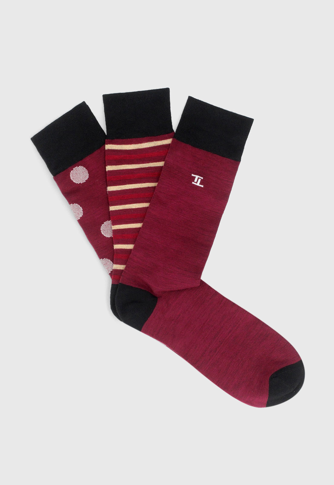 PACK CALCETINES HOMBRE ALGODON FANTASIA BURDEO - 1