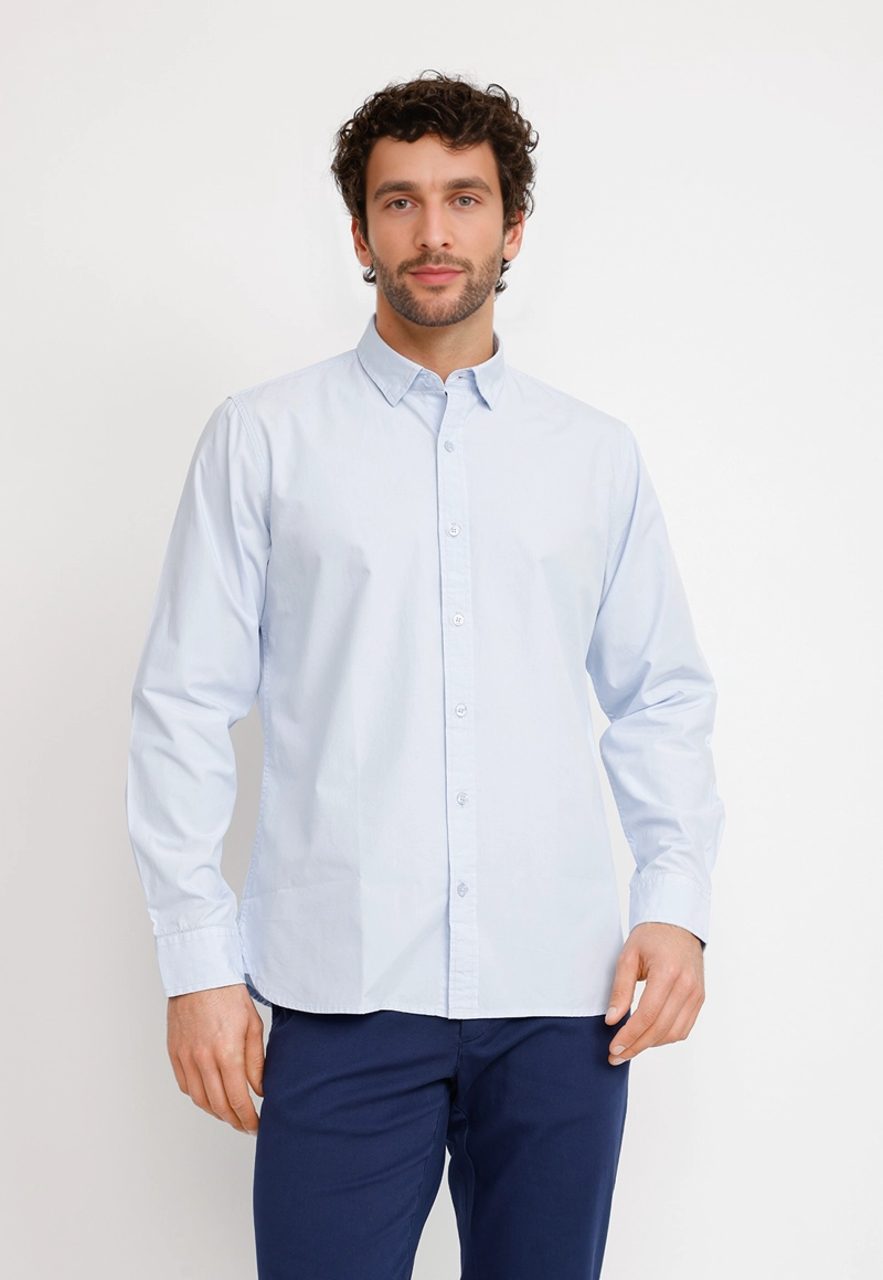 CAMISA ML HOMBRE BASILIO CELESTE - 1