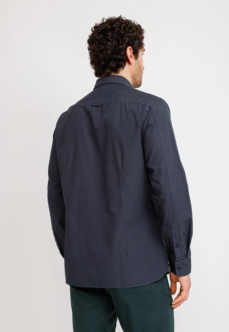 CAMISA ML HOMBRE BASILIO AZUL MARINO - 2