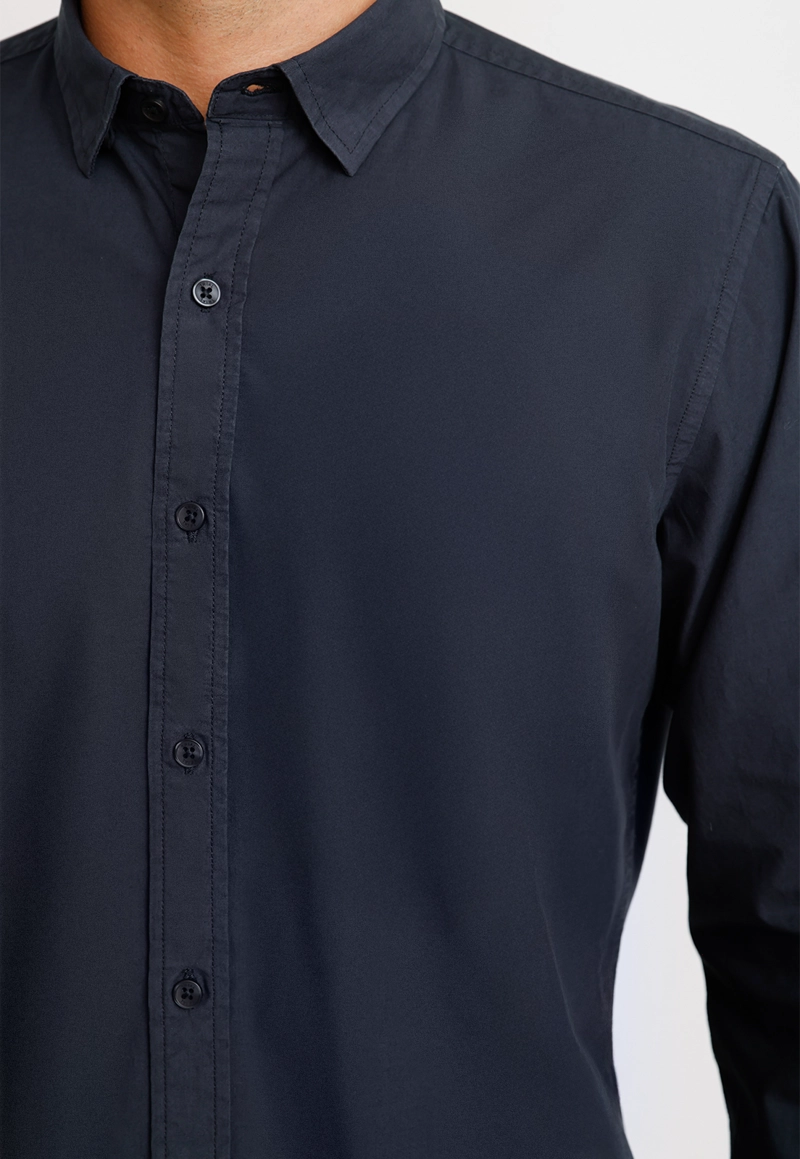CAMISA ML HOMBRE BASILIO AZUL MARINO - 3