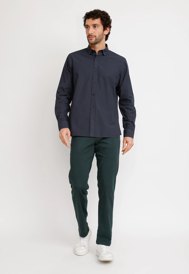 CAMISA ML HOMBRE BASILIO AZUL MARINO - 4