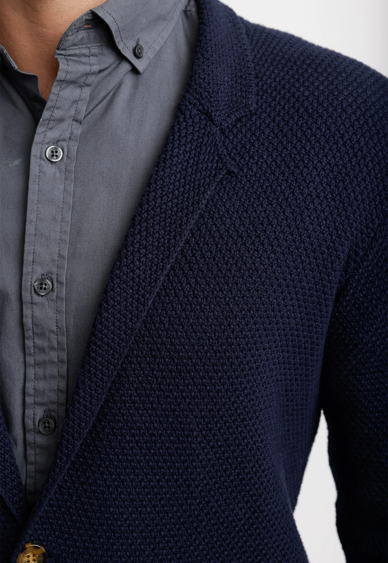 CARDIGAN 3 BOTONES ALGODON PAULO AZUL MARINO - 3