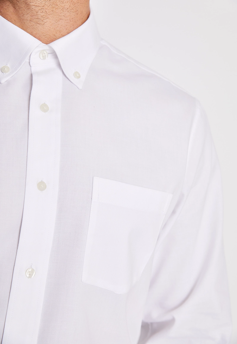 CAMISA FORMAL HOMBRE REGULAR OXFORD BLANCO - 3