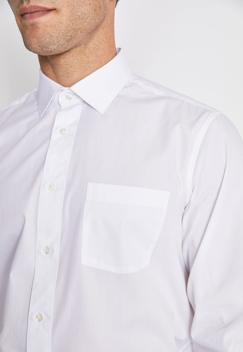 CAMISA FORMAL HOMBRE REGULAR POPLIN BLANCO - 3
