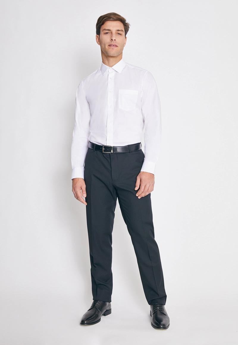 CAMISA FORMAL HOMBRE REGULAR POPLIN BLANCO - 4
