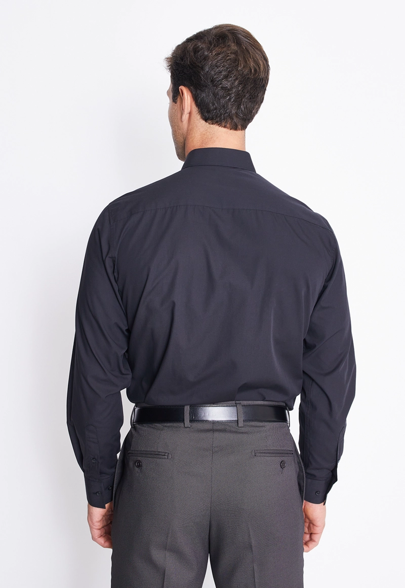 CAMISA FORMAL HOMBRE REGULAR POPLIN NEGRO - 2