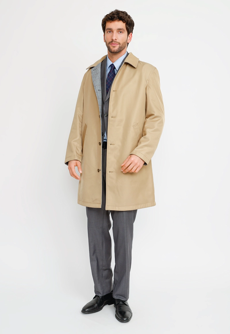 IMPERMEABLE FORMAL HOMBRE CLASSIC 2 SIDES CAMEL - 4
