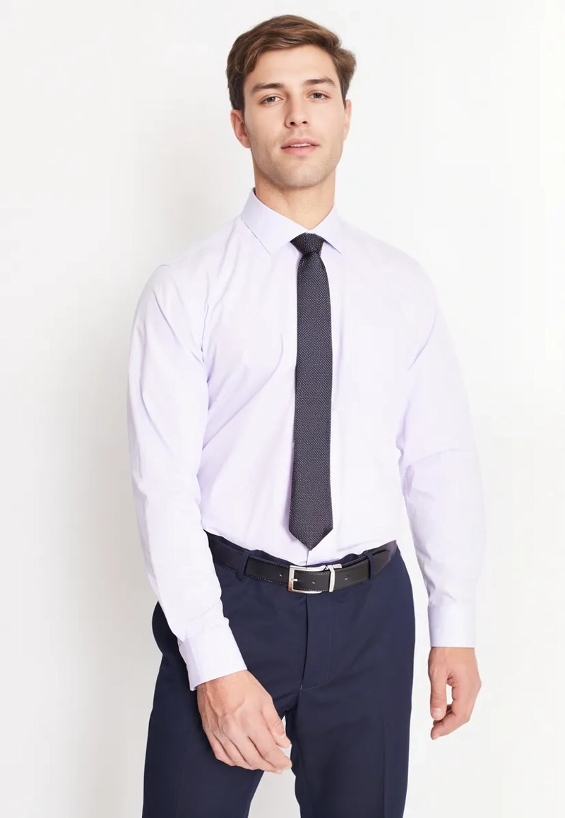 CAMISA FORMAL HOMBRE REGULAR POPLIN LILA - 1